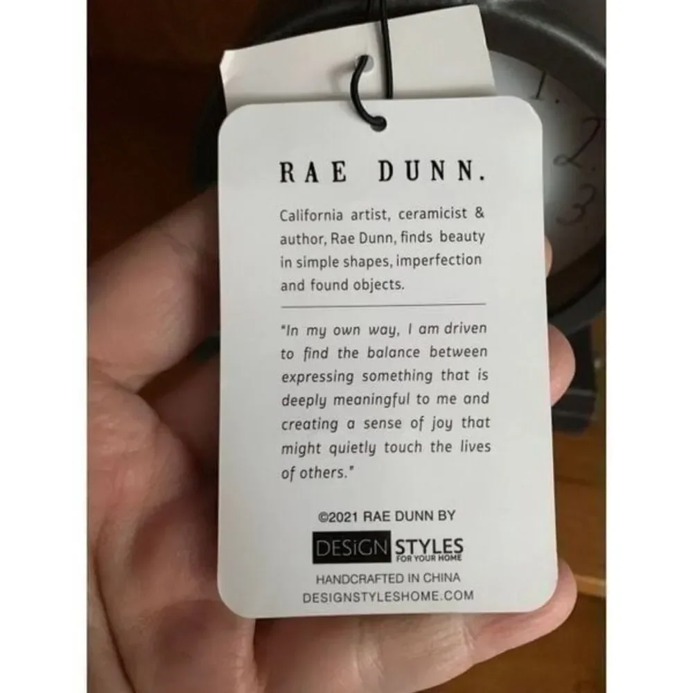 Rae Dunn Round Clock Battery Operated.